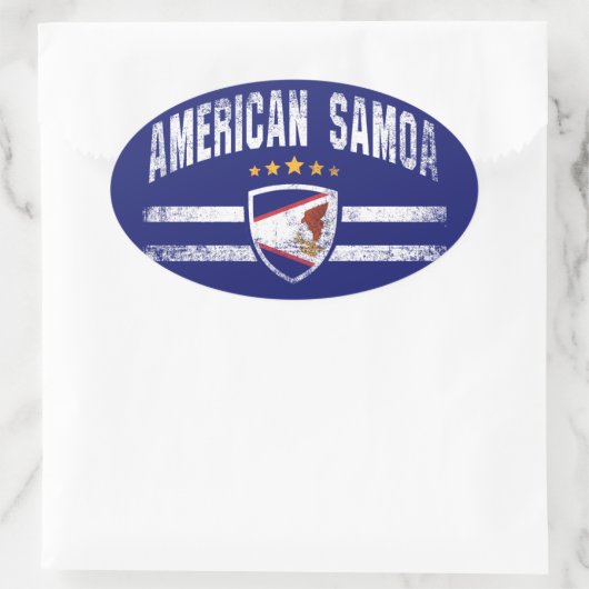 Amerikaans Samoa Ovale Sticker (Tas)