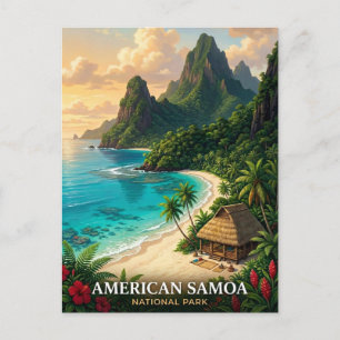 Amerikaans Samoa Reis Nationaal Park Tropisch Stra Briefkaart
