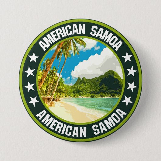 Amerikaans Samoa Ronde Button 7,6 Cm (Voorkant)