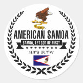 Amerikaans Samoa Ronde Sticker (Voorkant)