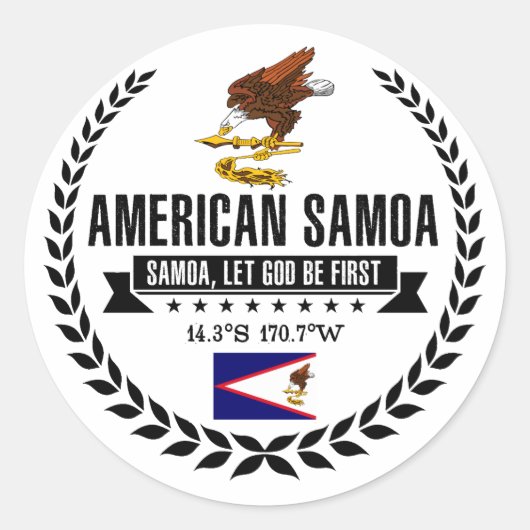 Amerikaans Samoa Ronde Sticker (Voorkant)