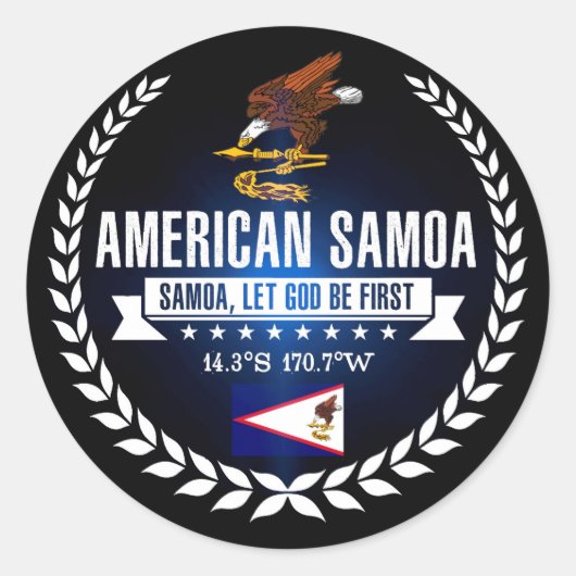 Amerikaans Samoa Ronde Sticker (Voorkant)