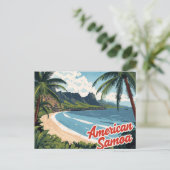 Amerikaans Samoa Tropisch Strand Kunst Briefkaart (Staand voorkant)