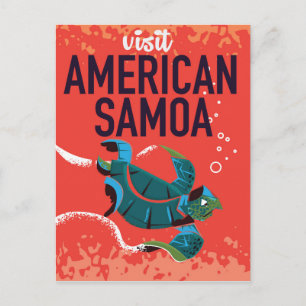 Amerikaans Samoa vintage reisposter Briefkaart