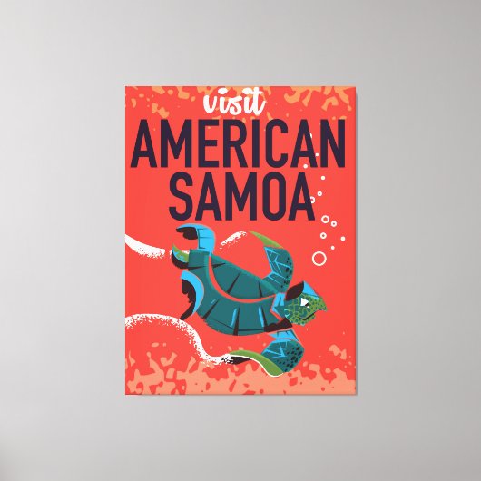 Amerikaans Samoa vintage reisposter Canvas Afdruk (Voorkant)