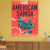 Amerikaans Samoa vintage reisposter Canvas Afdruk (Insitu (Woonkamer))