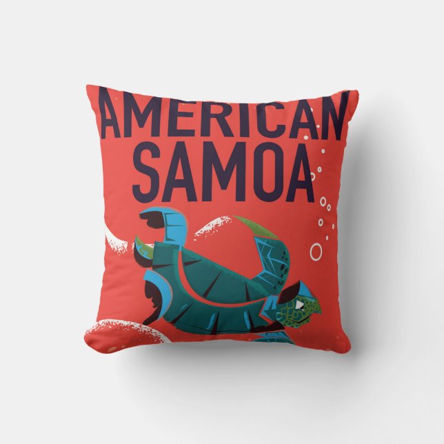 Amerikaans Samoa vintage reisposter Kussen (Voorkant)