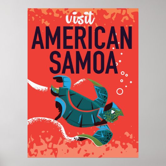 Amerikaans Samoa vintage reisposter Poster (Voorkant)