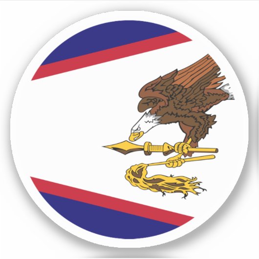 Amerikaans-Samoa Vlag Ronde Sticker (Voorkant)