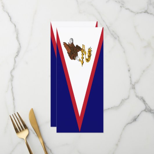 Amerikaans Samoaanse vlag Menu (Voorkant / Achterkant in situ)