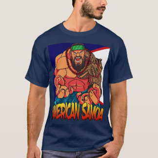 Amerikaans-Samoaanse vlag Polynesische krijger Pri T-shirt