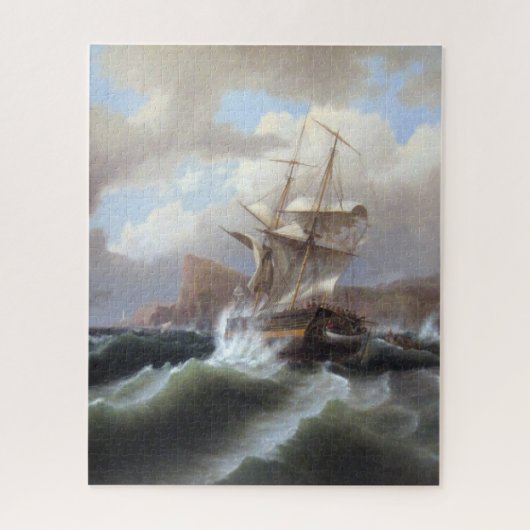 Amerikaans schip in nood 1841 legpuzzel (Verticaal)