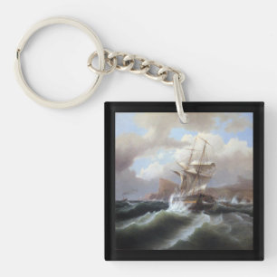 Amerikaans schip in nood 1841 sleutelhanger