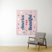 Amerikaans Schoon Roze 4 juli Wandkleed (In situ)