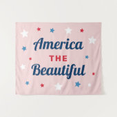 Amerikaans Schoon Roze 4 juli Wandkleed (Voorkant (horizontaal))