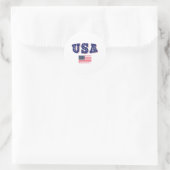 Amerikaans Shirt Amerikaanse vlag Ronde Sticker (Tas)