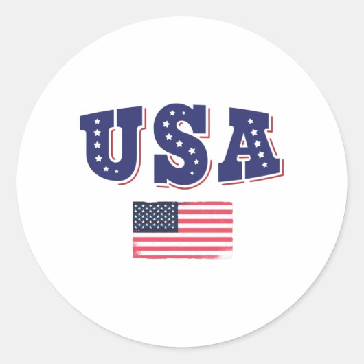Amerikaans Shirt Amerikaanse vlag Ronde Sticker (Voorkant)