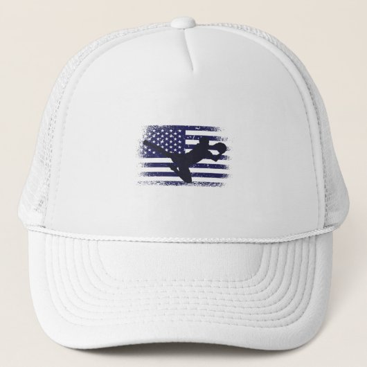 Amerikaans Shirt Amerikaanse vlag Trucker Pet (Voorkant)