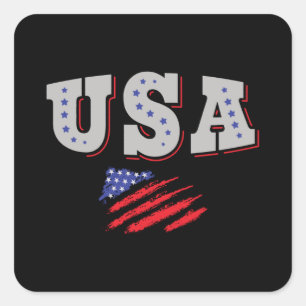 Amerikaans Shirt Amerikaanse vlag Vierkante Sticker