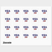 Amerikaans Shirt Amerikaanse vlag Vierkante Sticker (Vel)
