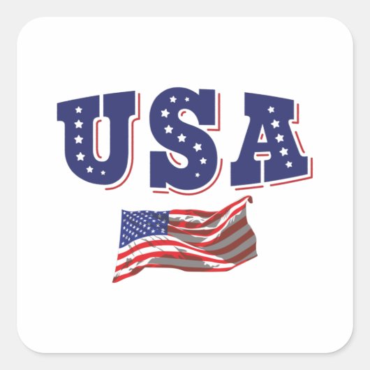 Amerikaans Shirt Amerikaanse vlag Vierkante Sticker (Voorkant)