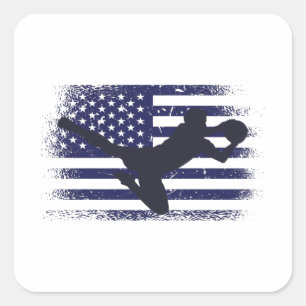 Amerikaans Shirt Amerikaanse vlag Vierkante Sticker