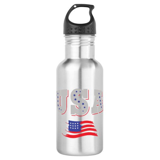 Amerikaans Shirt Amerikaanse vlag Waterfles (Voorkant)