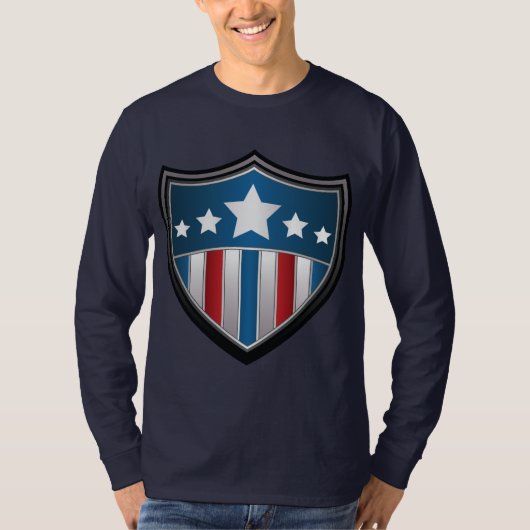 Amerikaans Shirt met lange Sleeves (Voorkant)