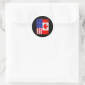 Amerikaans Shirt USA Canada Vlag 4 juli Ronde Sticker (Tas)
