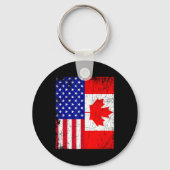 Amerikaans Shirt USA Canada Vlag 4 juli Sleutelhanger (Voorkant)