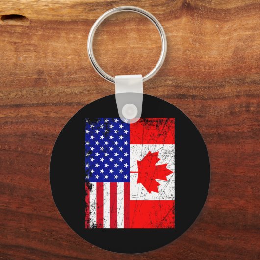 Amerikaans Shirt USA Canada Vlag 4 juli Sleutelhanger (Voorkant)