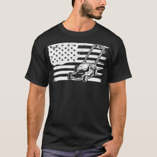 Amerikaans Shirt van Vlag Lawnmower Lawn Mowing Sh