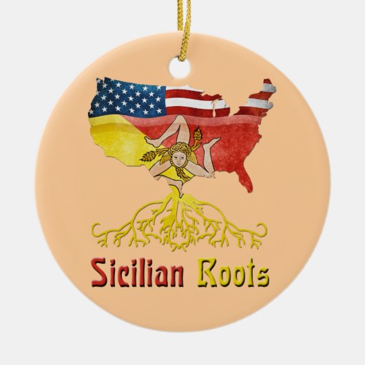 Amerikaans-Siciliaanse rotsversier Keramisch Ornament (Voorkant)