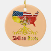 Amerikaans-Siciliaanse rotsversier Keramisch Ornament (Achterkant)