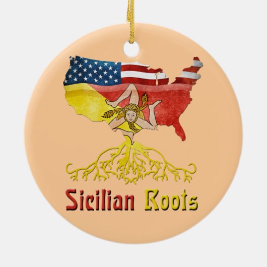 Amerikaans-Siciliaanse rotsversier Keramisch Ornament (Achterkant)