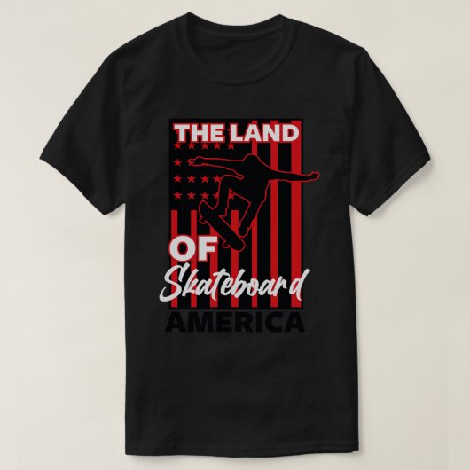AMERIKAANS SKATEBOARD POSTER T-SHIRT (Design voorkant)