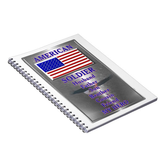 Amerikaans Soldaat Patriotic Notitieboek (Rechterzijde)