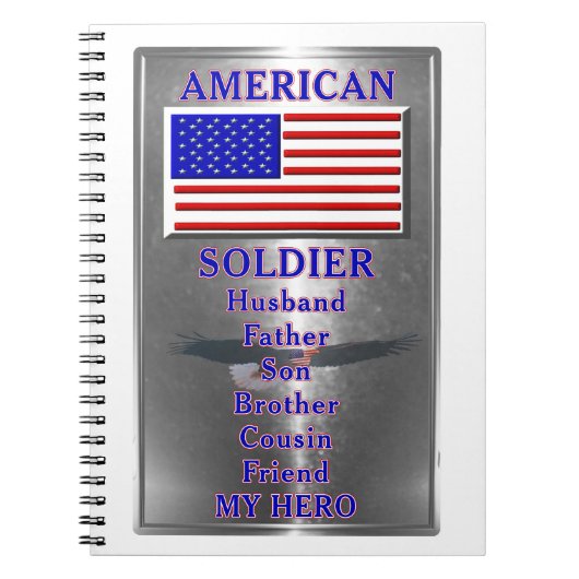 Amerikaans Soldaat Patriotic Notitieboek (Voorkant)