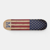 Amerikaans speciaal monogram voor de vlag Rustic Persoonlijk Skateboard (Horizontaal)