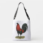 Amerikaans spel BB Zwarte Rode Haan Crossbody Tas (Achterkant)