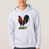 Amerikaans spel BB Zwarte Rode Haan Hoodie (Voorkant)