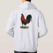 Amerikaans spel BB Zwarte Rode Haan Hoodie (Achterkant)