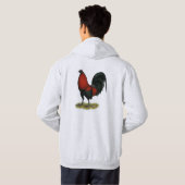 Amerikaans spel BB Zwarte Rode Haan Hoodie (Achterkant volledig)