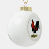 Amerikaans spel BB Zwarte Rode Haan Keramische Bal Ornament (Links)