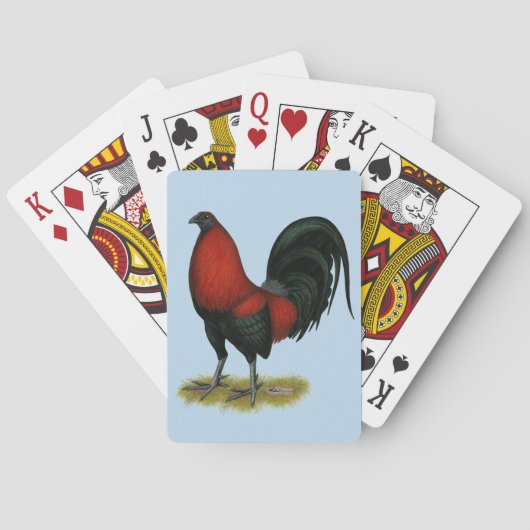 Amerikaans spel BB Zwarte Rode Haan Pokerkaarten (Achterkant)