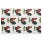 Amerikaans spel BB Zwarte Rode Haan Stof (Fat Quarter)