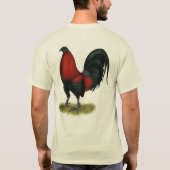 Amerikaans spel BB Zwarte Rode Haan T-shirt (Achterkant)