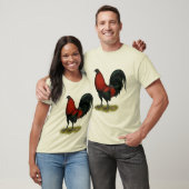 Amerikaans spel BB Zwarte Rode Haan T-shirt (Unisex)