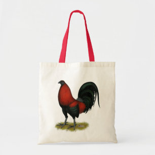 Amerikaans spel BB Zwarte Rode Haan Tote Bag