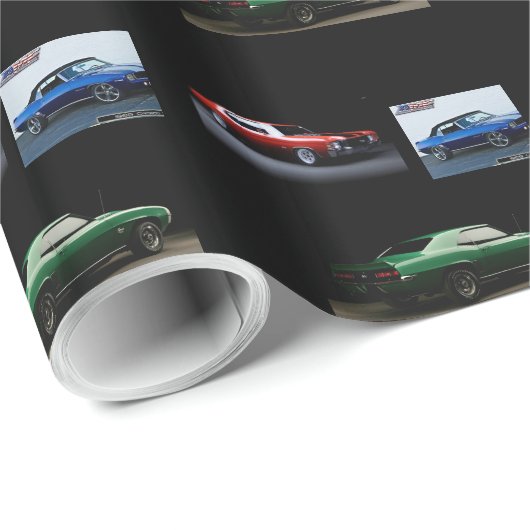 amerikaans spier - en autoverpakkingspapier cadeaupapier (Rol Hoek)